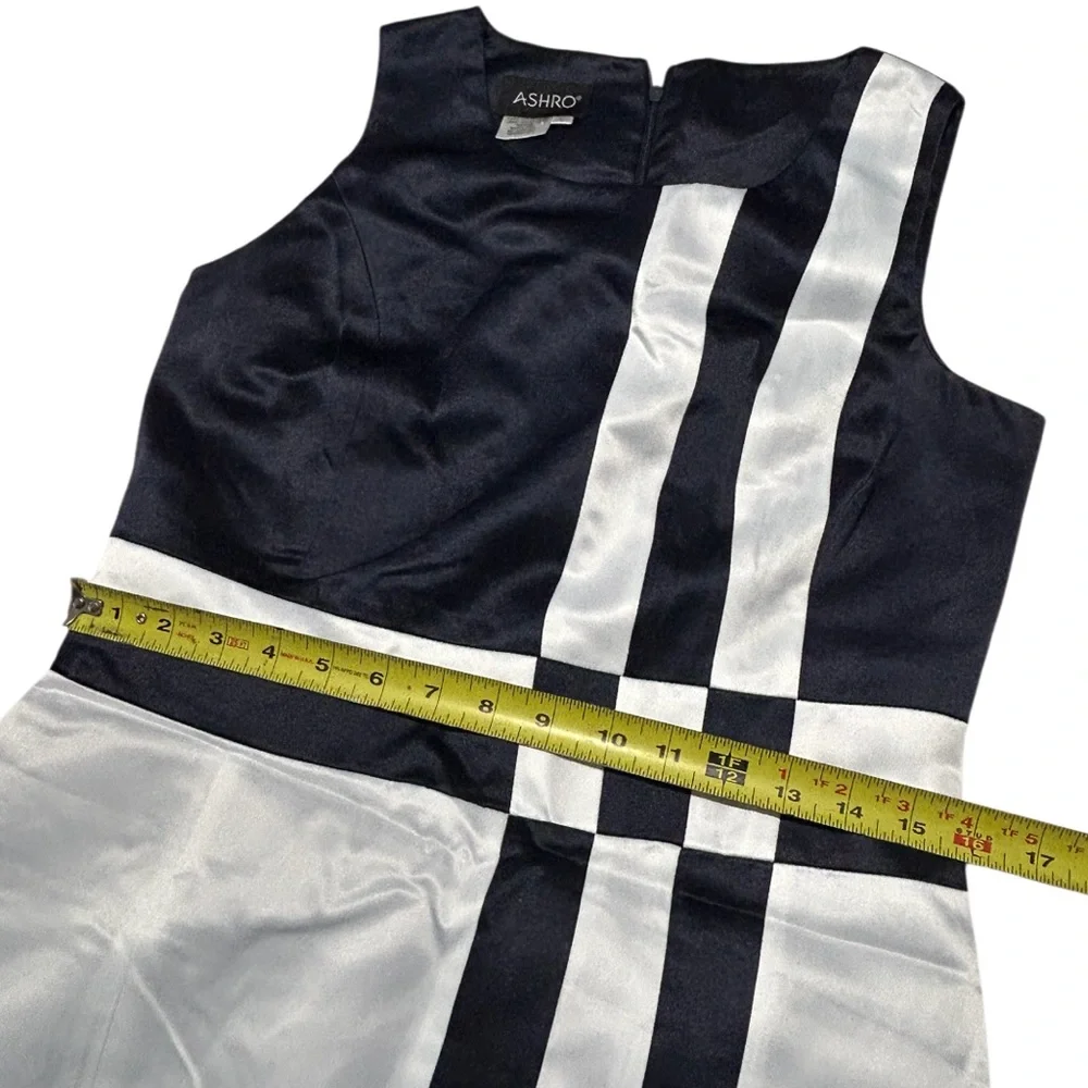 Ashro Jacket Dress Set Mother Of The Bride Formal Navy White Midi Wmns 6 NWOT - Picture 13 of 16